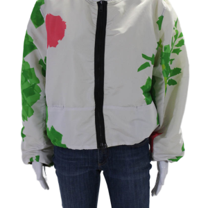 Rohka Damen vor Reißverschluss abstrakt abgeschnitten Sommer Bomber Jacke weiß ein 7833396281404