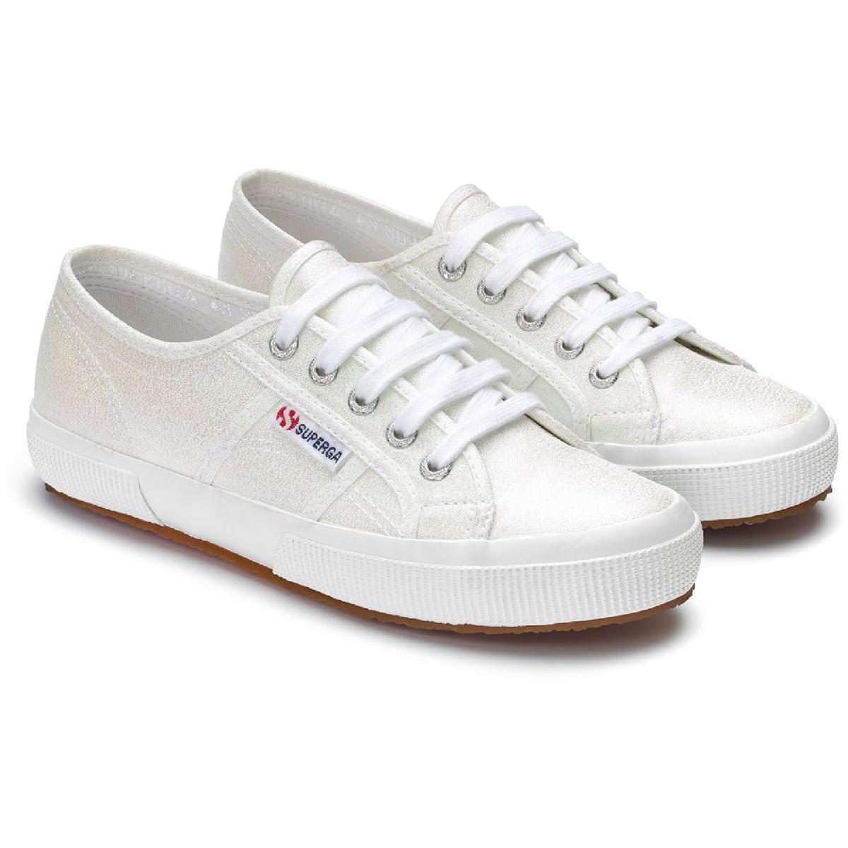 2750 Lamé Shimmery Lace Up Sneaker mit niedriger Spitze