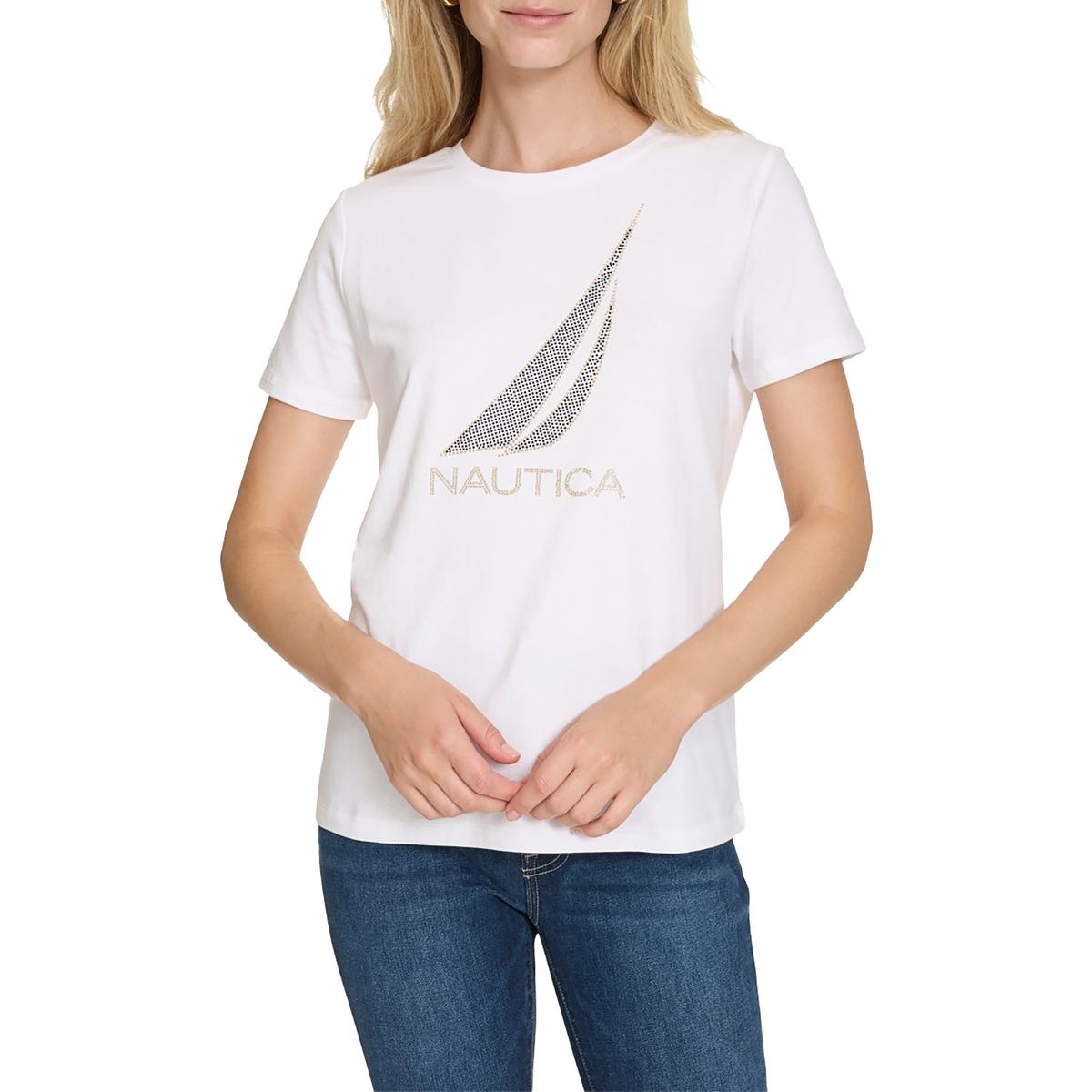 Baumwoll-T-Shirt mit Grafikmotiv und Verzierungen