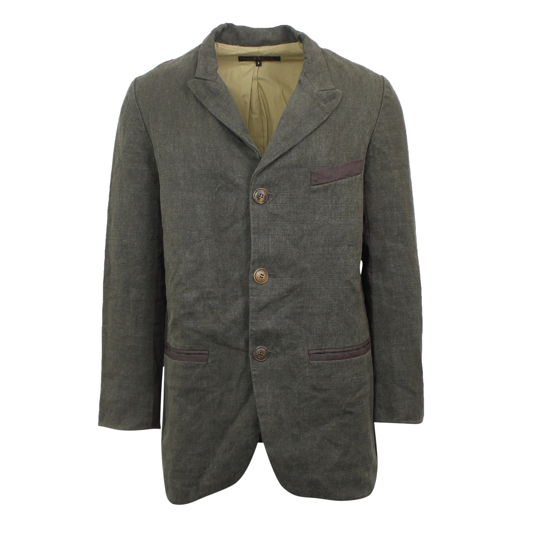 dunkelgrün Leinen Schmied Sack Jacke