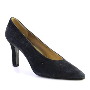 Yves Saint Laurent High Heels aus Wildleder mit spitzer Zehenpartie für Damen in Schwarz