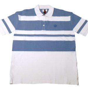 Bally 6303076 Men s Knochen / blau gestreift Bio-Baumwoll Poloshirt Größe s