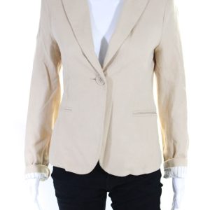 Marc Jacobs Damen lange Ärmel gefüttert ein Knopf Blazer beige – 7833618972732