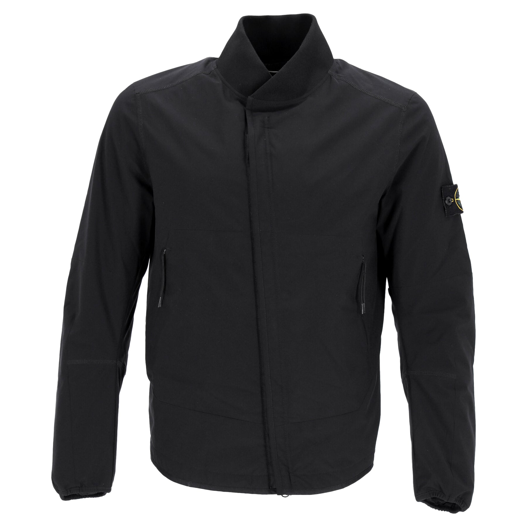 Stone Island Soft Shell-R Bomber Jacke aus schwarzem Nylon