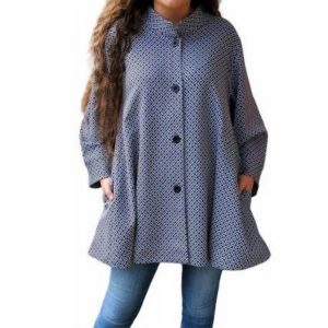 Swing-Jacke mit Trellis-Print in Schwarz/Weiß