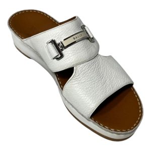 Bally Harold 6211920 Weiße genarbte Ledersandalen für Herren