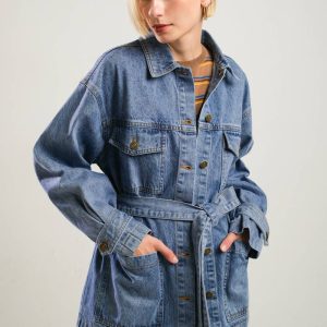 BREATHTAKING CHARM Denim Midi Jacke