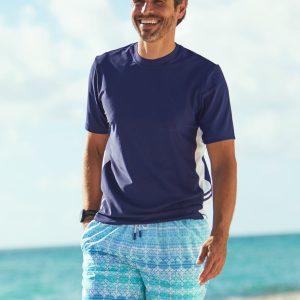 Herren Marine Kurzarm Hautschutz