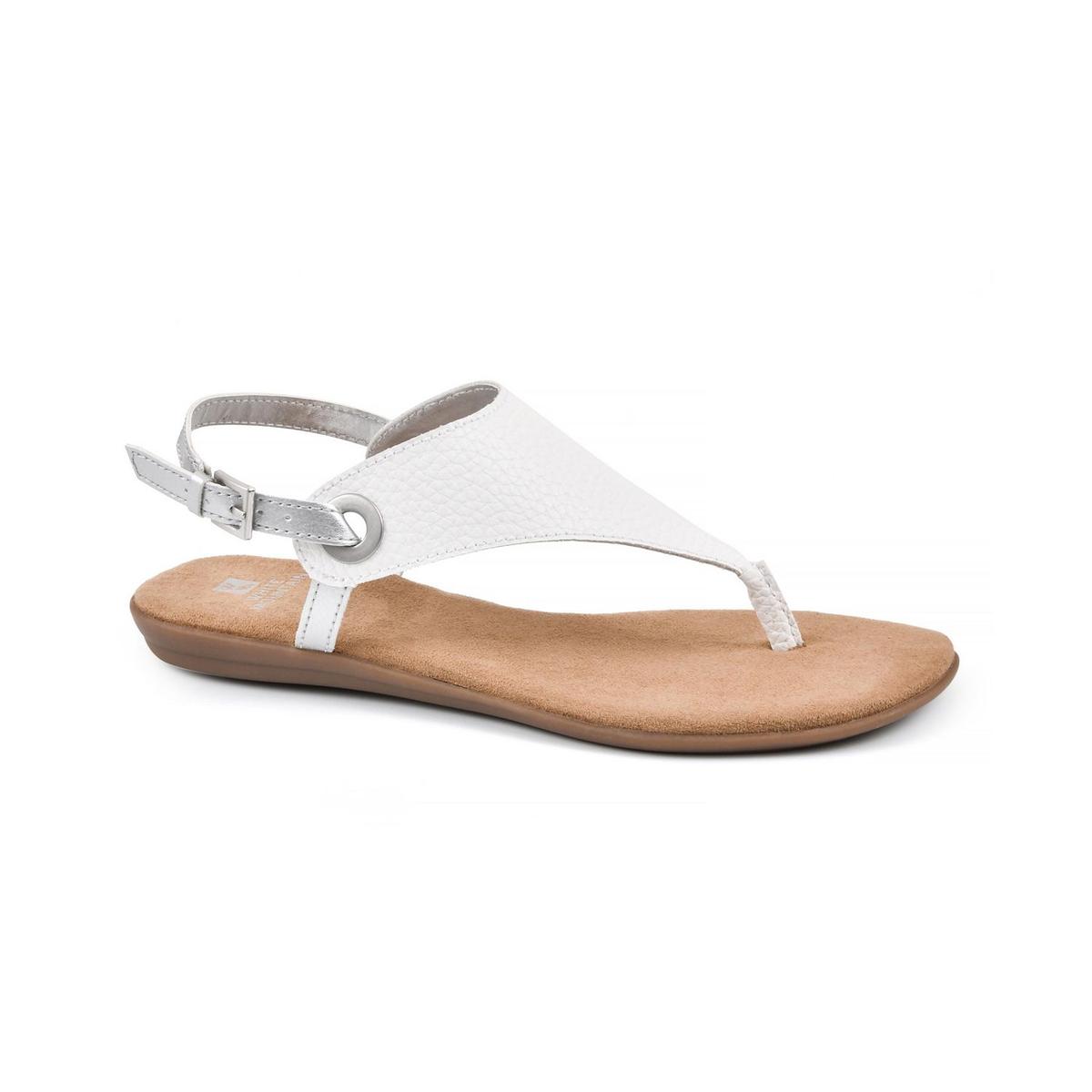Flache London-Schnalle-Tanga-Sandalen