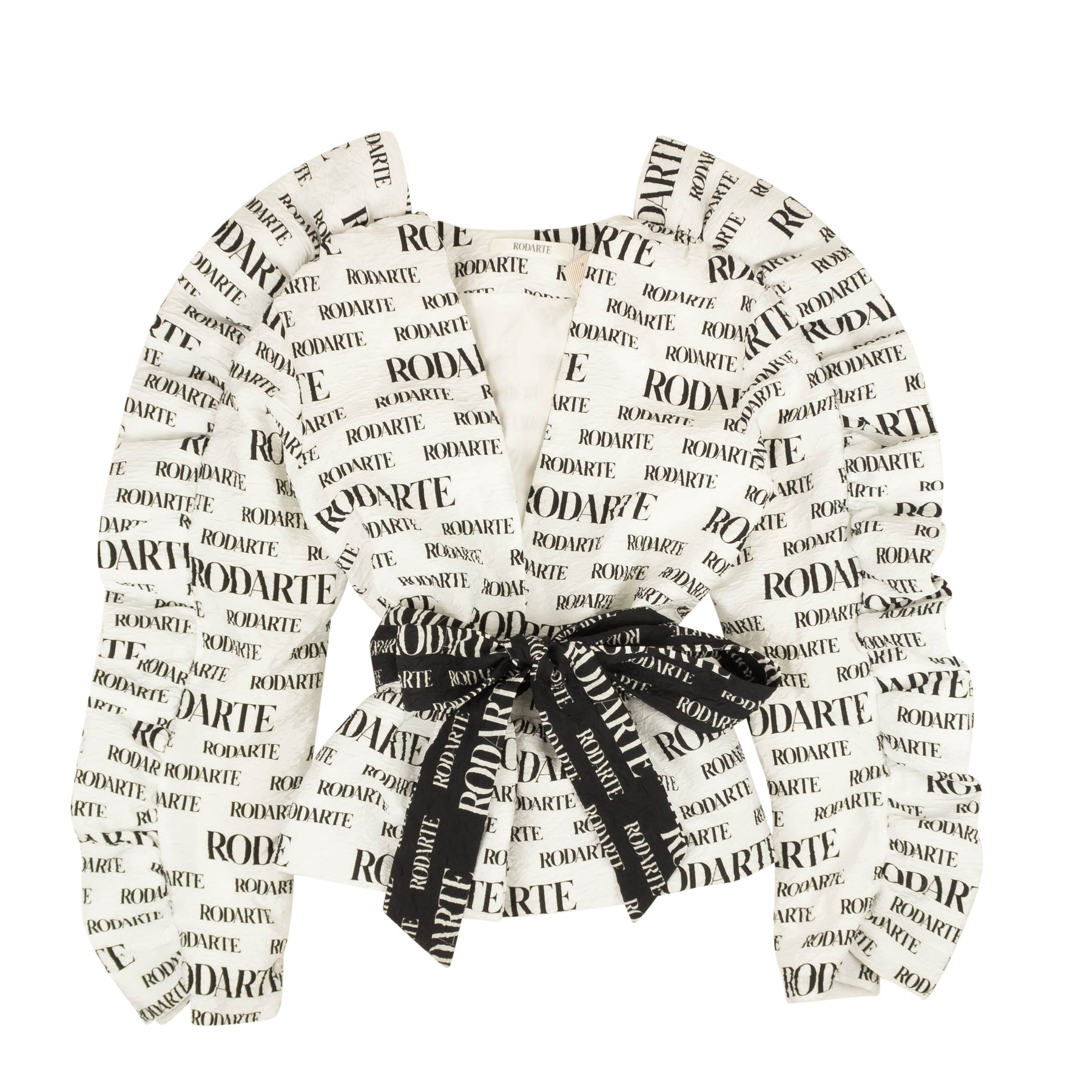 Rodarte Cloque-bedruckte Jacke – Weiß/Schwarz