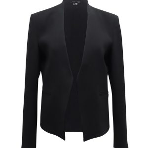 Theory Collarless Blazer in schwarzem Triacetat