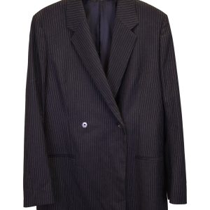 Toteme Doppelstreifiger Blazer in schwarzer Viskose