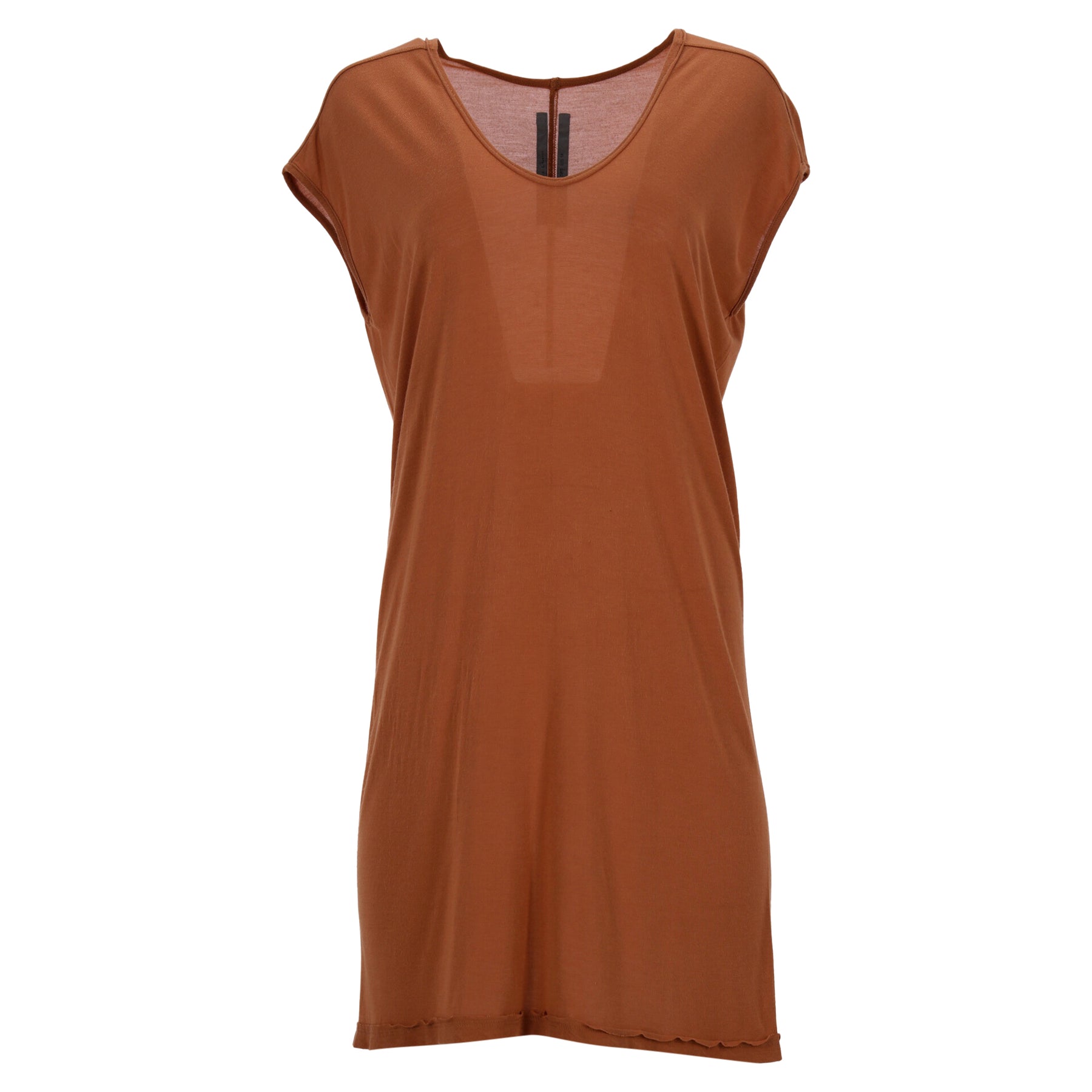 Rick Owens langes T-Shirt aus brauner Baumwolle 7833201147964
