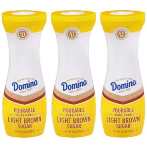 Domino Pourable Light brauner Zucker Flip-Top Kanister, 10 Unzen (Packung mit 3)