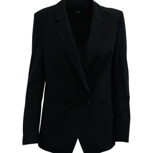 Theory – zweireihiger Blazer aus schwarzer Wolle, 7833147703356