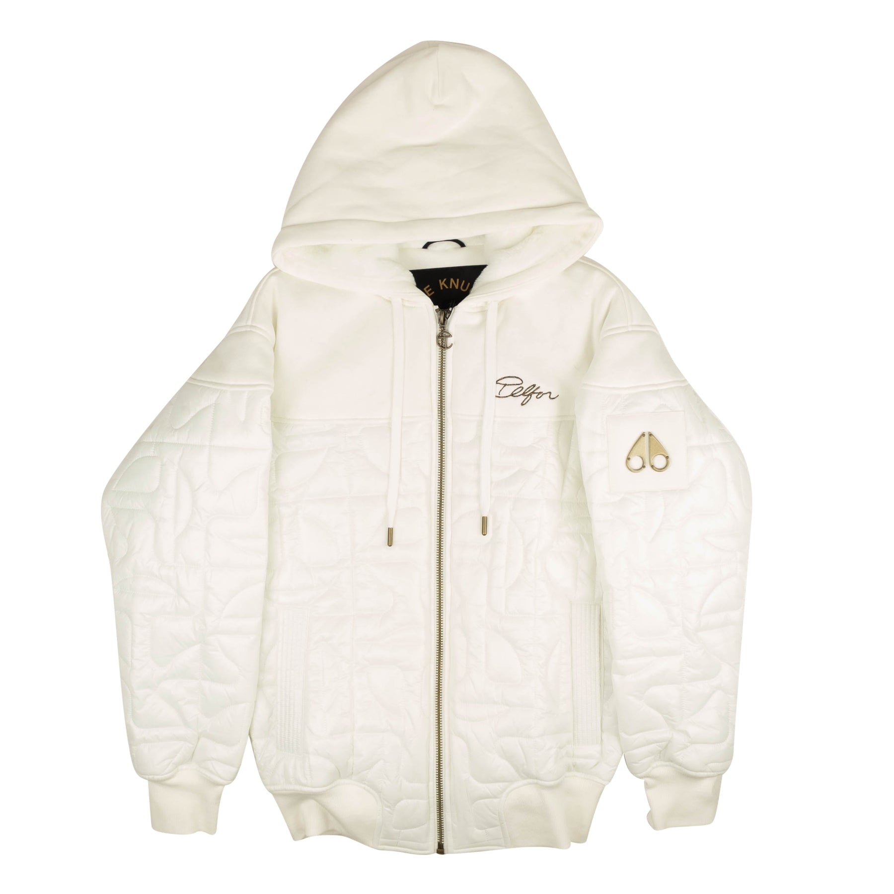 Perlweißer Puff-Hoodie für Herren