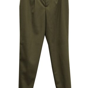 Chloé Tapered Hose aus khaki grüner Wolle – 7833634111548