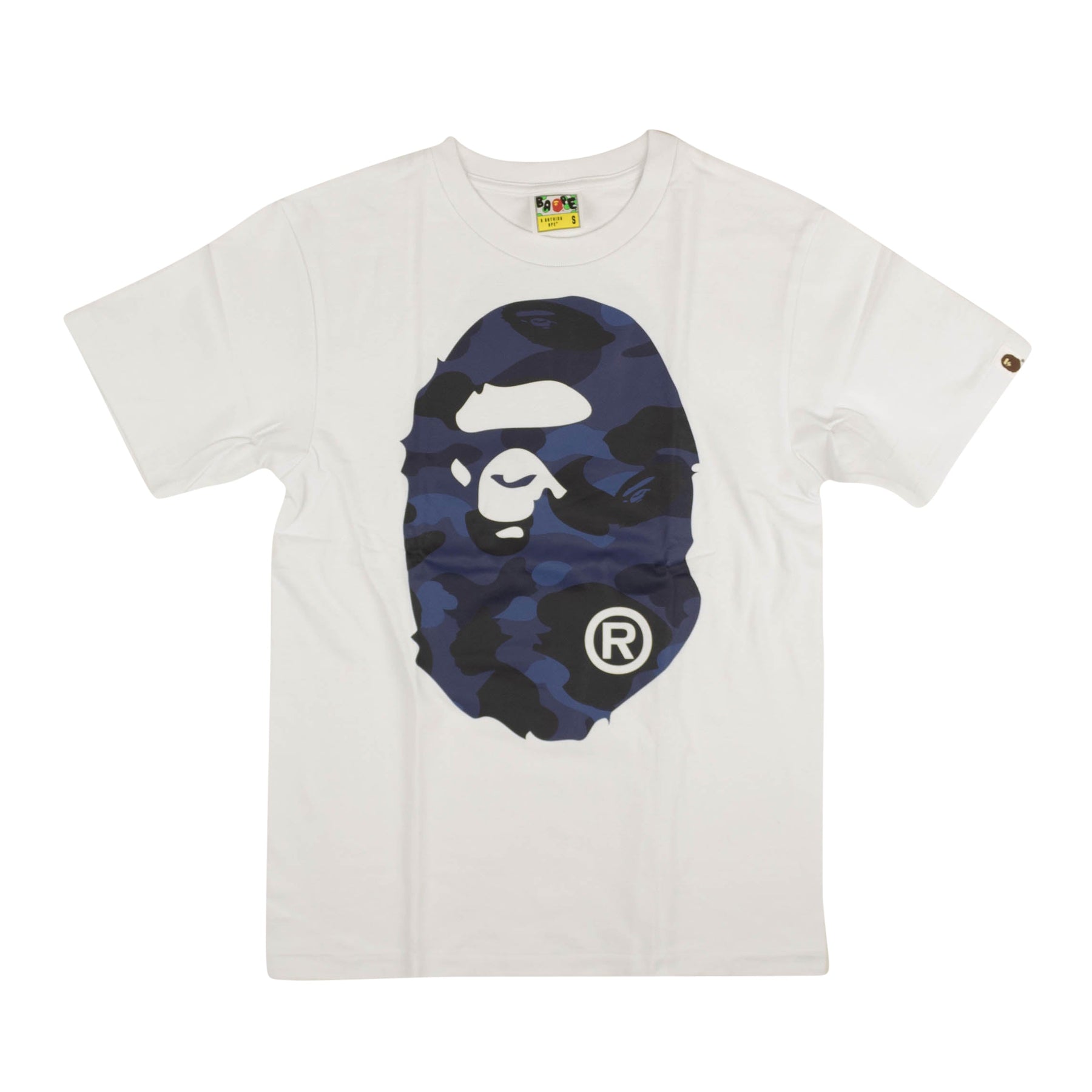 Weiß-blaues Camo-Logo-Kurzarm-T-Shirt