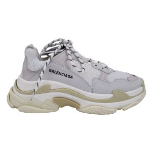Balenciaga Triple S Sneakers aus grauem und weißem Polyurethan 7733780906044