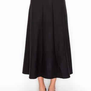 Classic A-Line schwarz plissiert Midi Rock 7832968921148