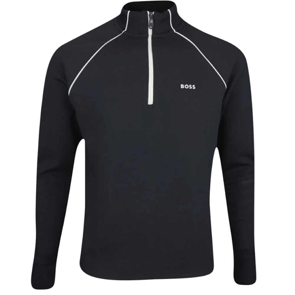 Hugo Boss Herren Schwitzen Halbzip Sweatshirt, schwarz
