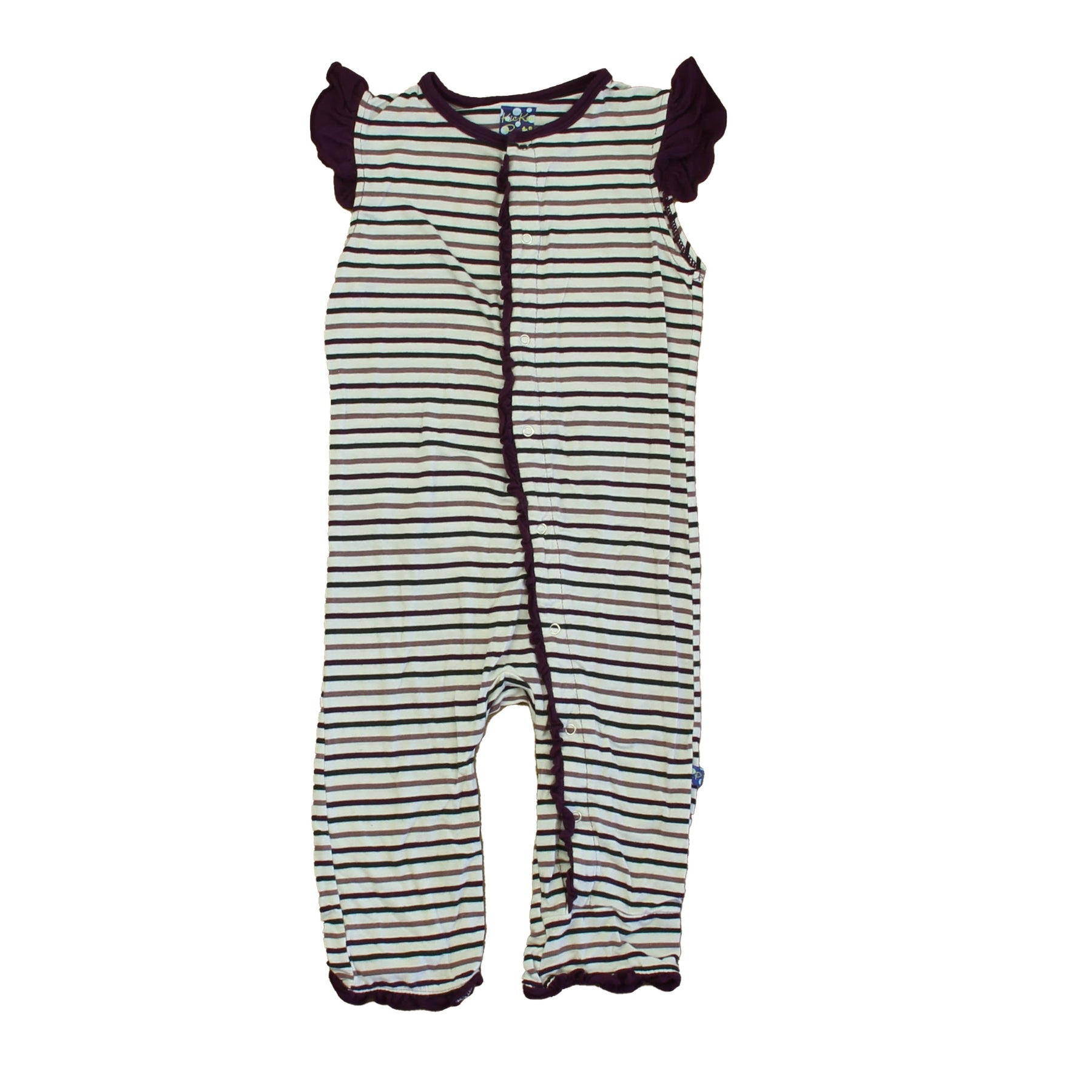 Kickee Hosen Mädchen burgundy Streifen Jumpsuit 7805829742652