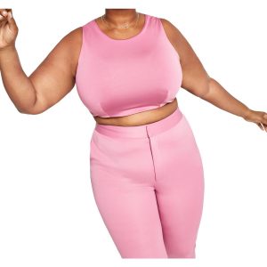 Plus Damen-Tanktop aus Polyester mit Rundhalsausschnitt