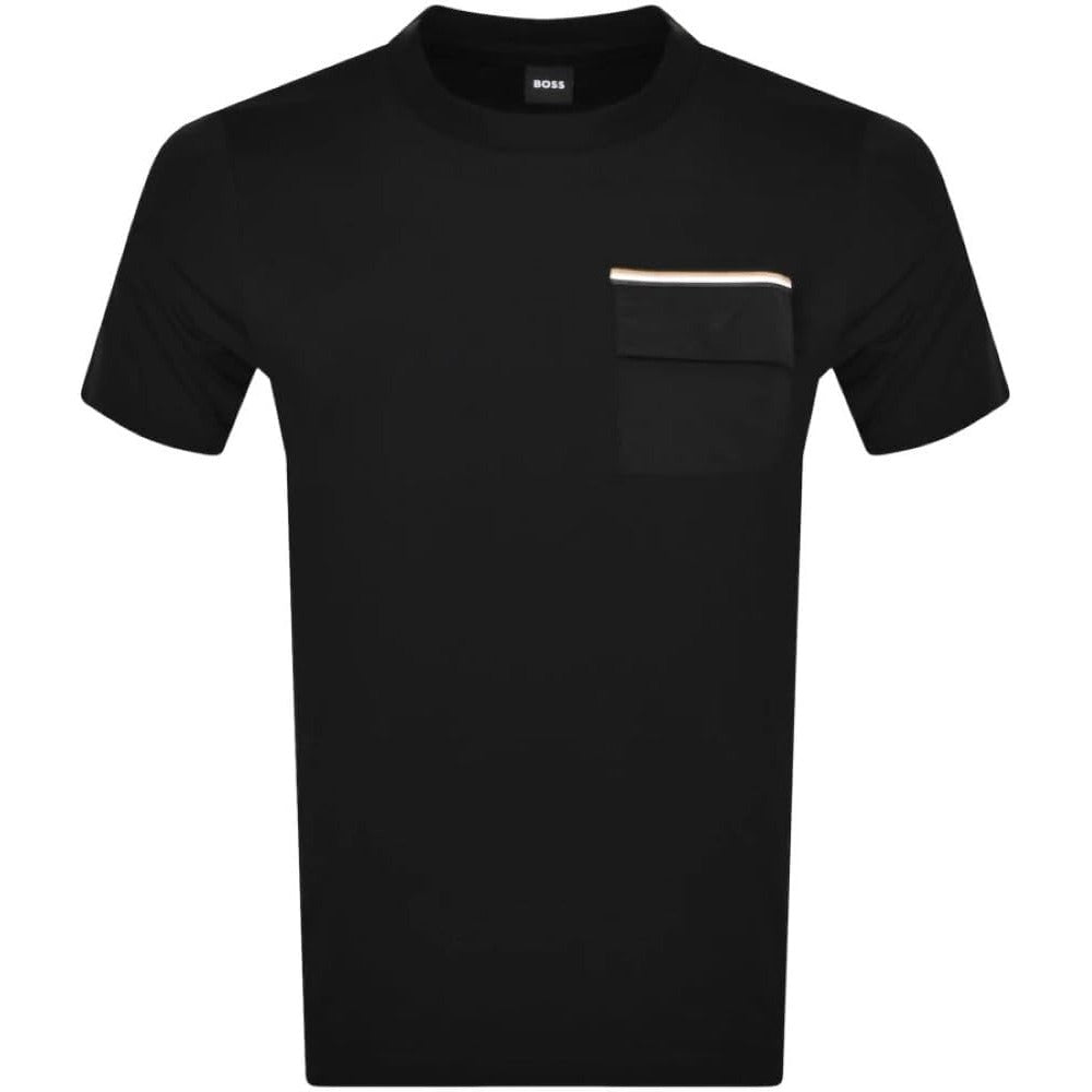 Hugo Boss Herren cessin 25 Kurzarm T-Shirt mit Fronttasche, schwarz