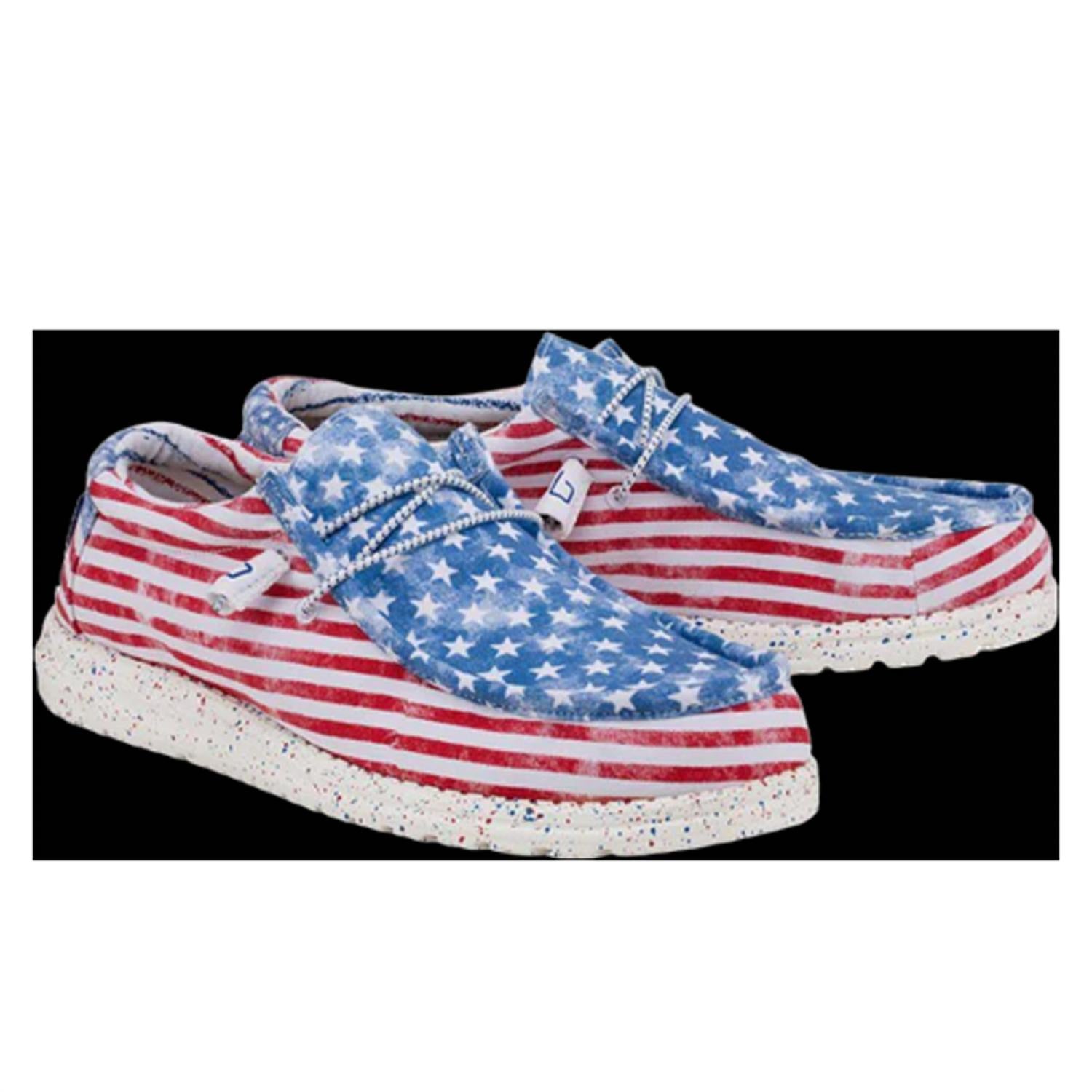 Wally Patriotic Stars And Stripes Schuh in weißen/roten Streifen