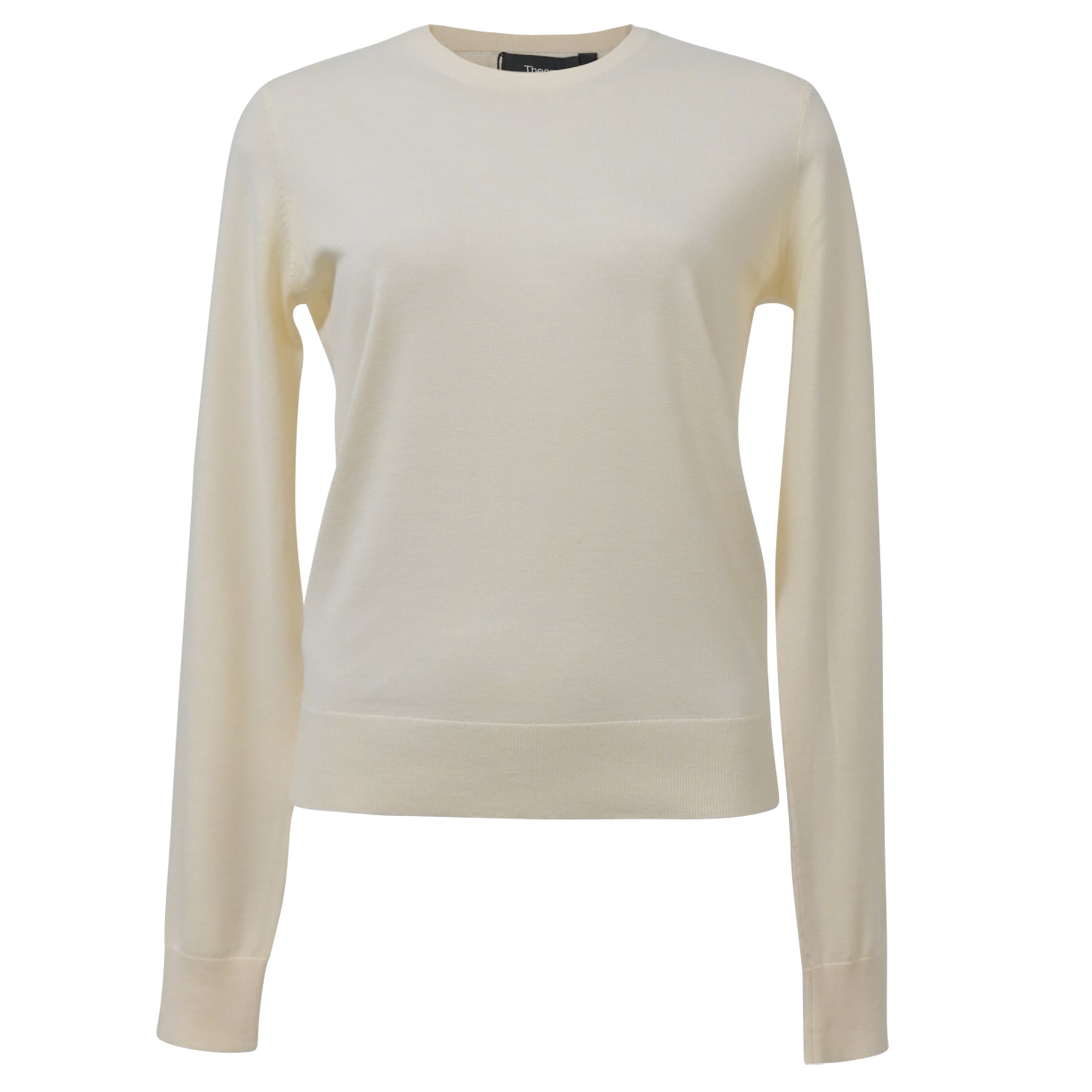 Theory Crewneck Regal Pullover aus Elfenbeinwolle 7748757684284