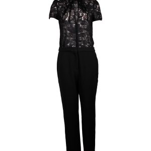 Maje Palilo Lace Jumpsuit in schwarze Baumwolle 7748723802172