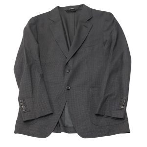 Tom Ford Unstructured Check Blazer aus dunkelgrauer Wolle 7766491332668