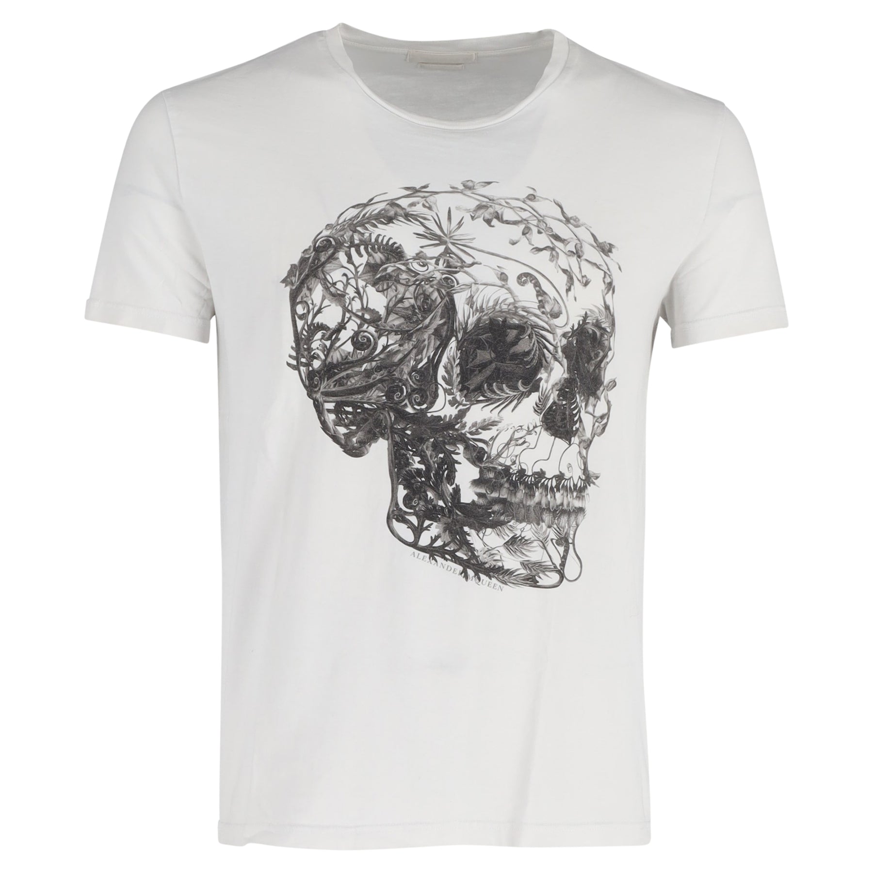 Alexander McQueen Totenkopf-T-Shirt aus weißer Baumwolle