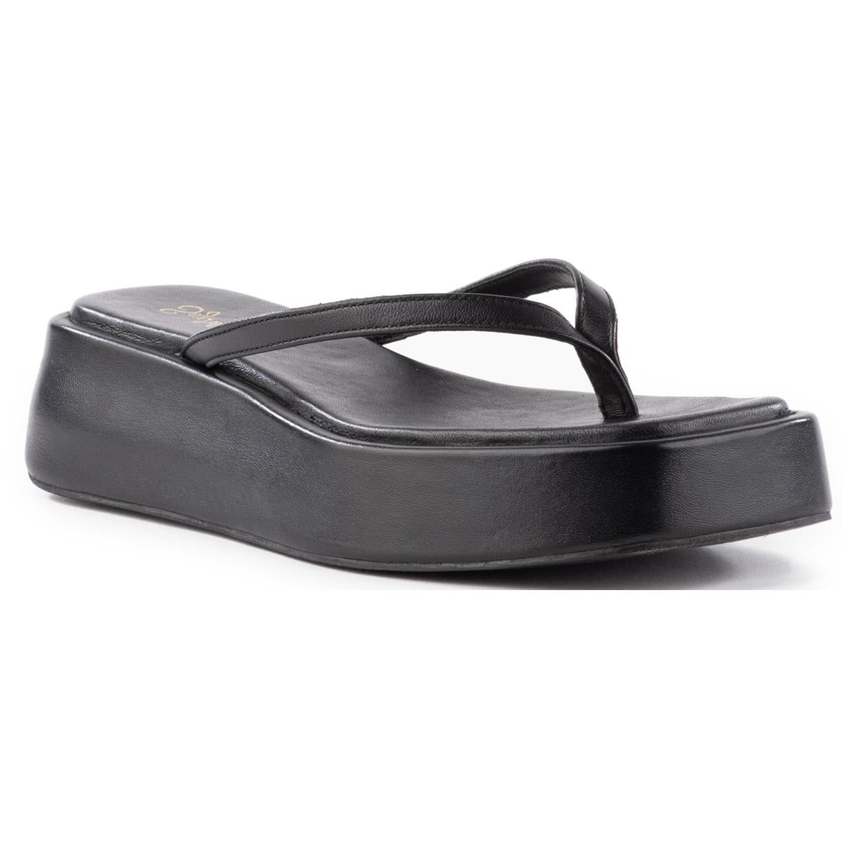 Sonnenblumen-Plateausandalen aus massivem veganem Leder