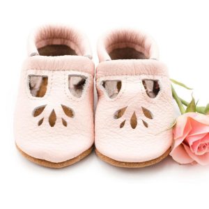 Rose staubige rosa Lotus T-Strap Schuhe Baby und Kleinkind
