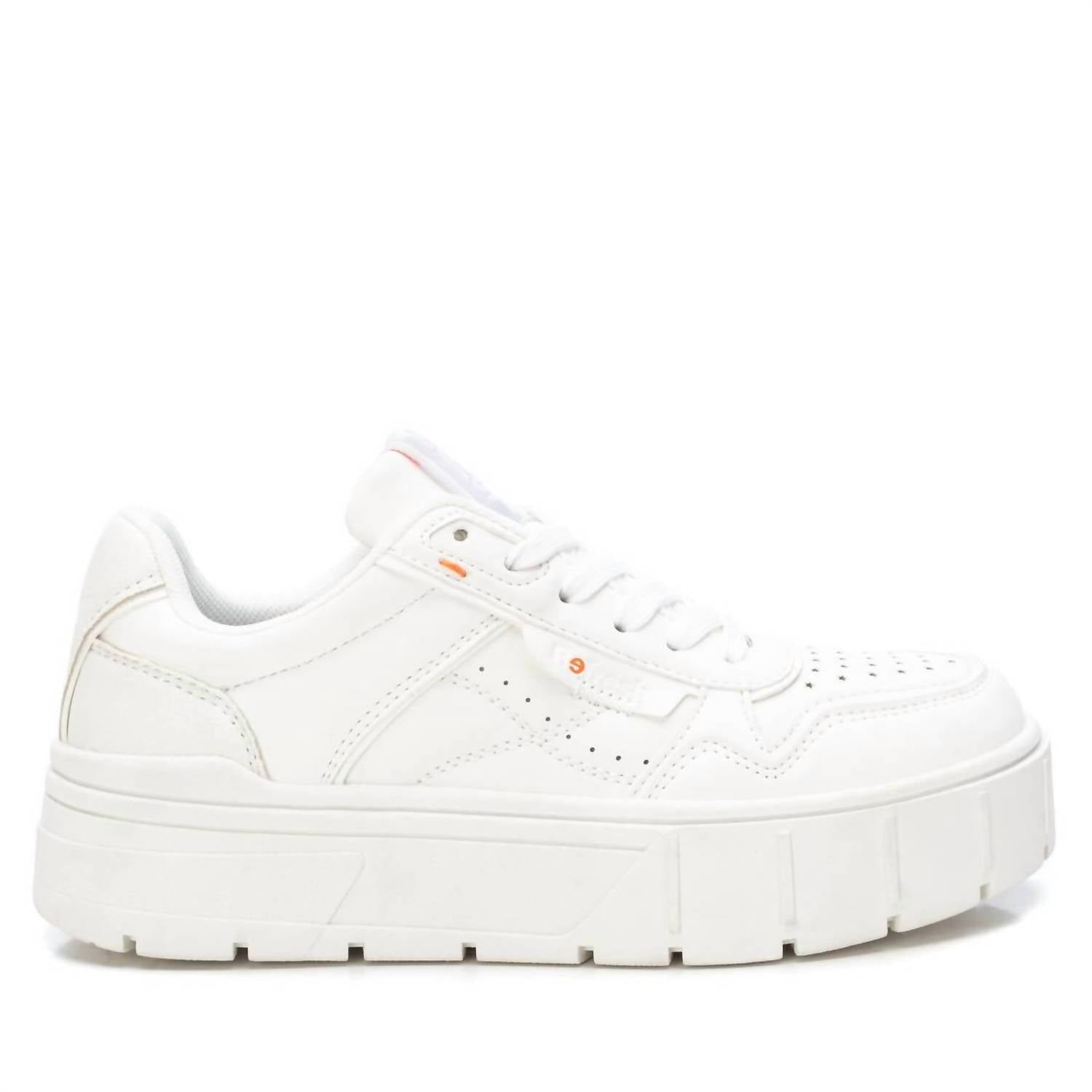 Damen Doppel Gummi Sneakers in weiß 7764929675324