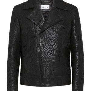 Leder Biker Jacke paisley