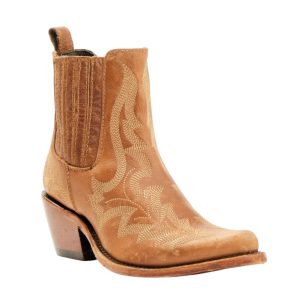 Damen simone genähten Stiefeletten in tan 7827076677692
