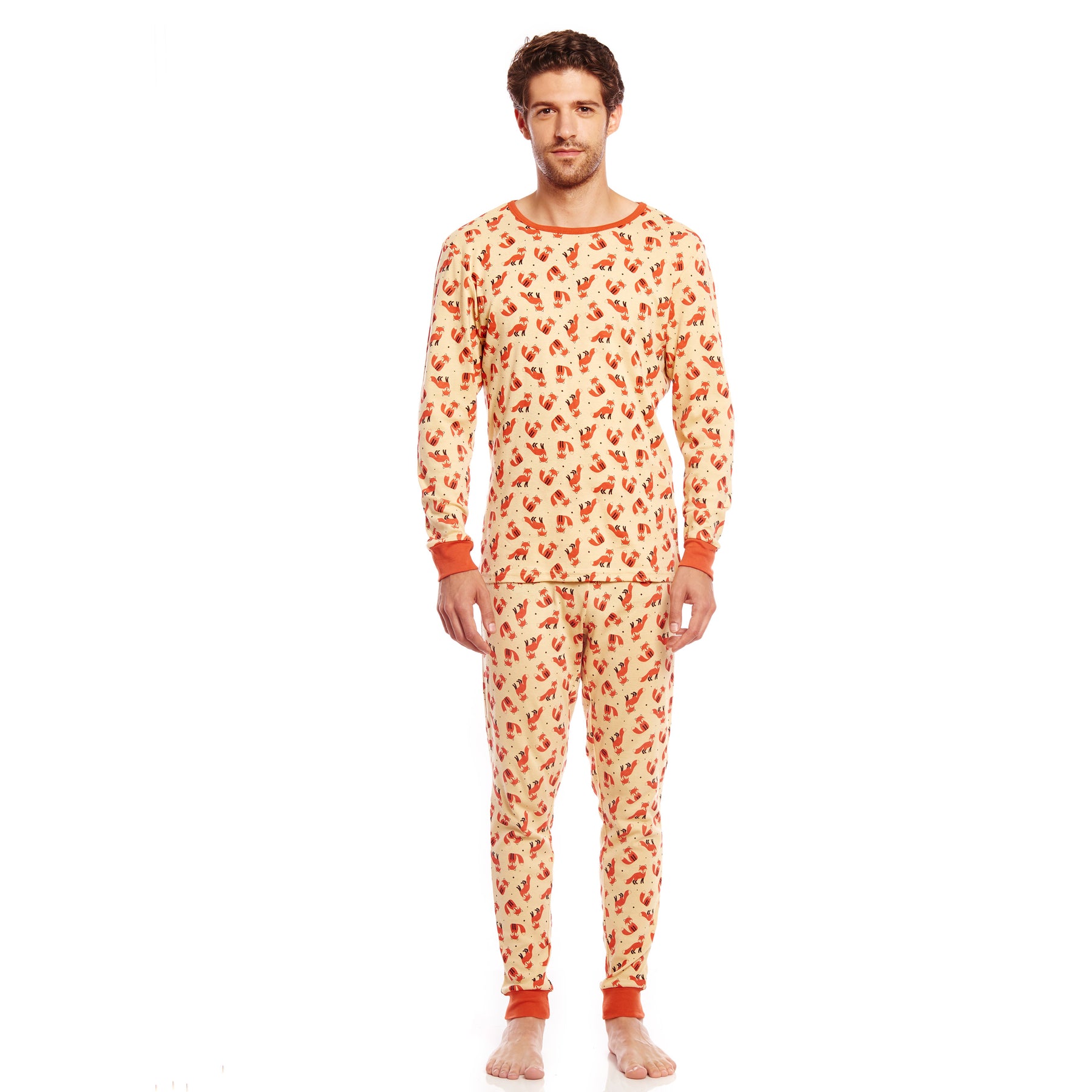 Herren zwei Stück Baumwolle Pyjama Fuchs