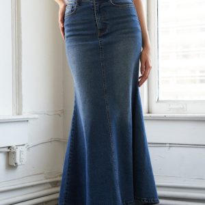WHISPERING WINDS Denim Midi Rock