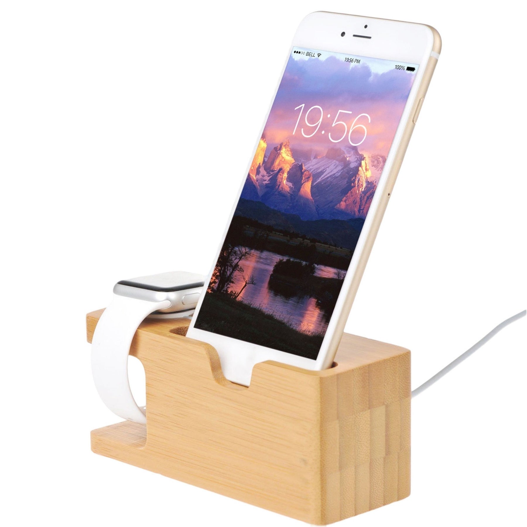 Bamboo Wood Charging Stand for Apple Armbanduhr 42mm 38mm Universal Telefonhalter Dock Station iphone x xs max xr Galaxie S10/S9+ google nexus 6