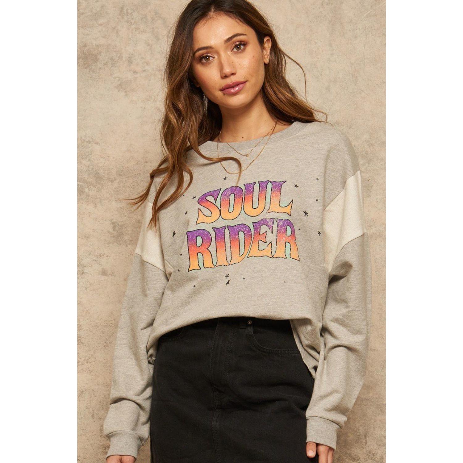A French Terry stricken Grafik Sweatshirt – 7806003150908