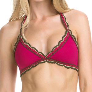 Medina – gehäkeltes Neckholder-Bikini-Top bis Cup D in „Raspberry“ – 7676722348092