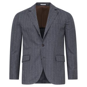 Brunello Cucinelli Neuer anthrazitgrauer grauer Sportmantel-Blazer aus Wolle mit Nadelstreifen