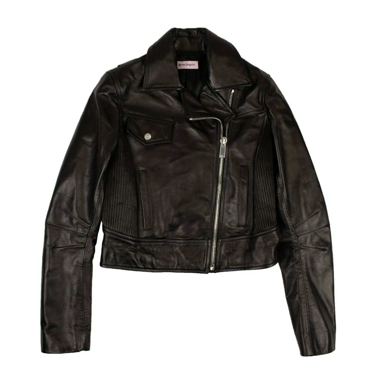 Bikerjacke aus schwarzem Leder