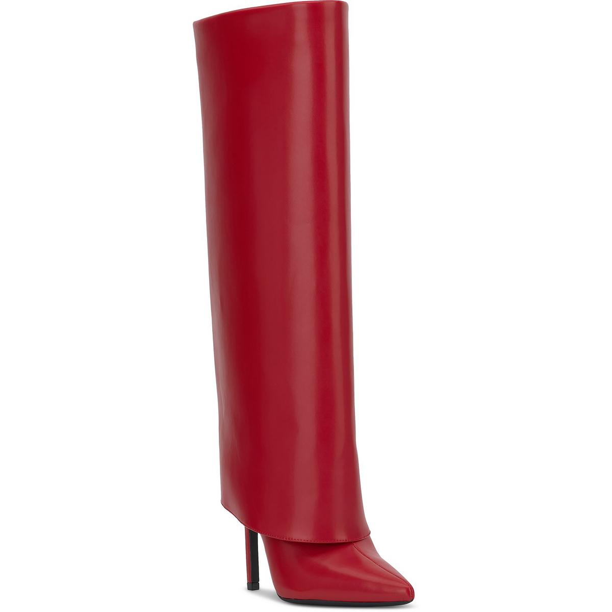 SKYLARP Kniehohe Stiefel aus Kunstleder mit weitem Schaft