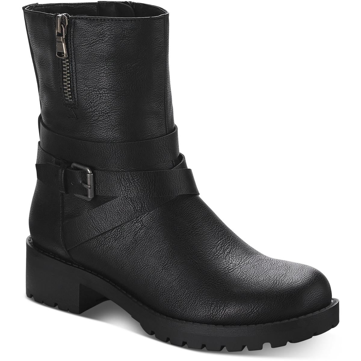 Stellaa Kunstleder geschliffene Sohle Motorradstiefel