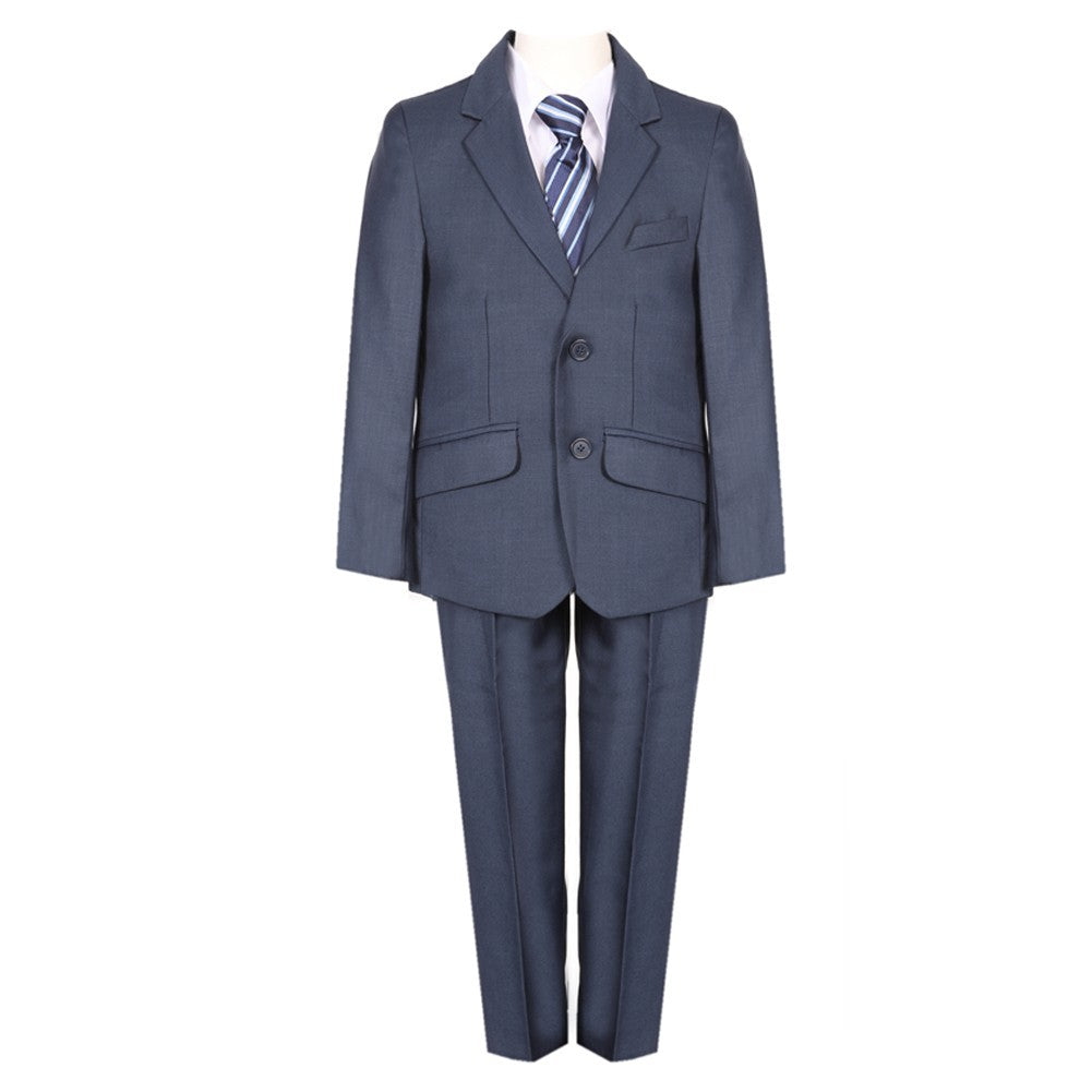 Marineblauer, schicker 5-teiliger Anzug für große Jungen, Weste, Jacke, Hose, für besondere Anlässe, 8–20