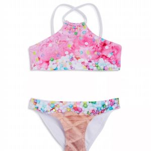 Mädchen Eis Badeanzug in rosa