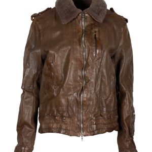 Neil Barrett Schaftjacke aus braunem Leder 7703704764476